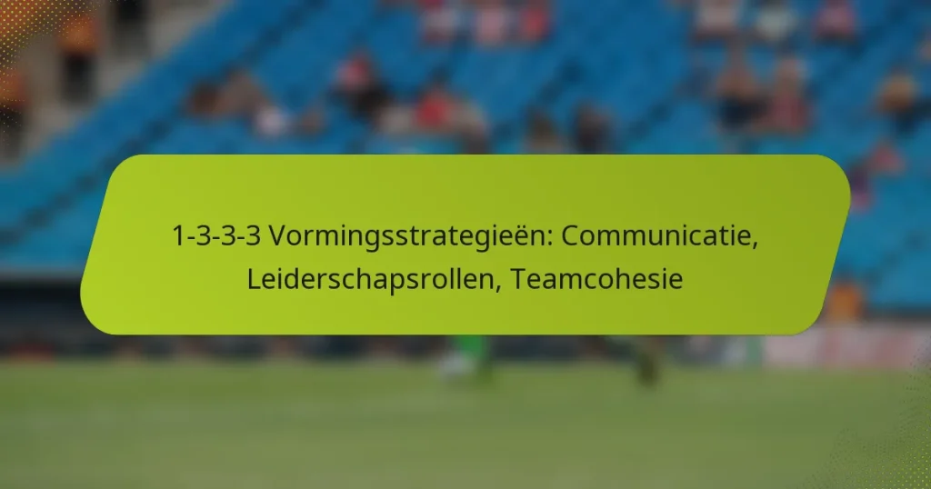 1-3-3-3 Vormingsstrategieën: Communicatie, Leiderschapsrollen, Teamcohesie