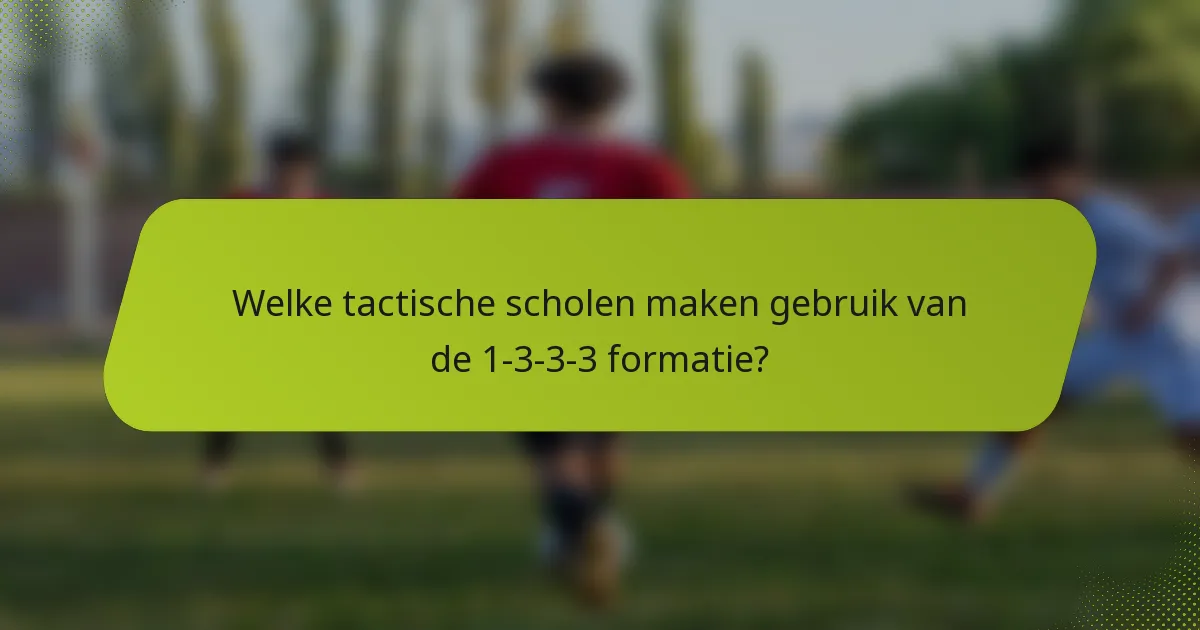 Welke tactische scholen maken gebruik van de 1-3-3-3 formatie?